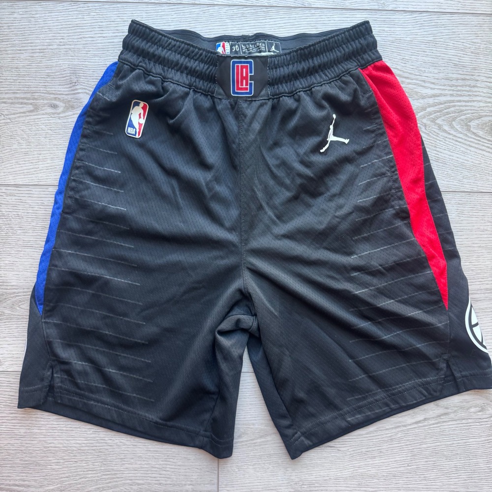 Jordan LA Clippers NBA Authentics Basketball Shorts Black Red Blue Mens 30
